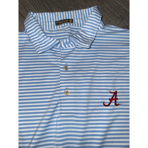 Peter Millar Other - Peter Millar Alabama Crimson Tide Polo Shirt Mens XXL Blue White Stripe Golf Top